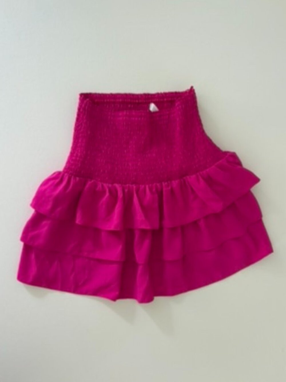 Amanda Uprichard Hot Pink Smocked Ruffle Mini Skirt Small